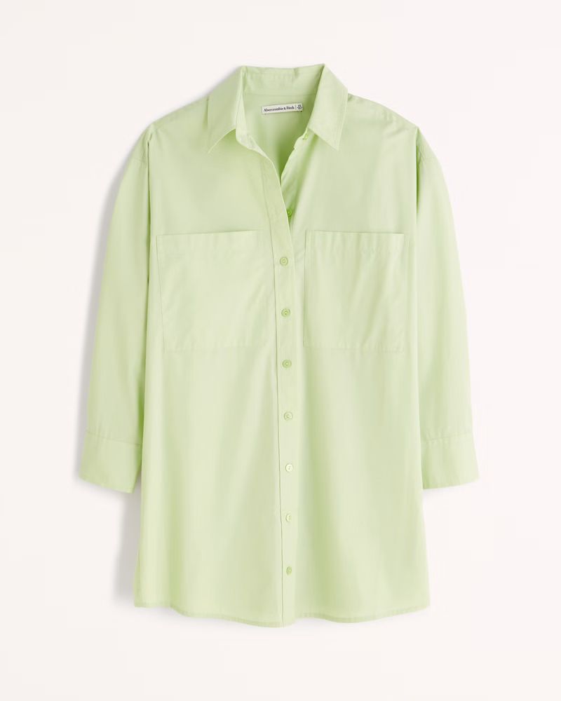 Relaxed Poplin Shirt Dress | Abercrombie & Fitch (US)