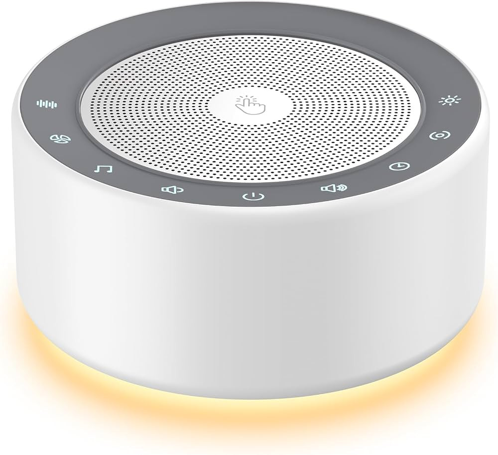 Kipcush White Noise Machine for Baby & Adults, 30 Soothing Sounds, Soft Non-Glare Nursery Lamp, 8... | Amazon (US)
