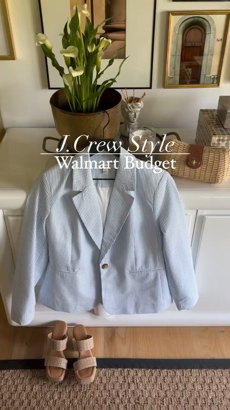 Jcrew Style ~ Walmart Budget - Where are my seersucker lovers?!  
This blazer is:
🫶🏽Fully Lined 
🫶🏽Fits true to size 
🫶🏽Also comes in mint green 

Such a great classic piece for $39! 


#LTKFindsUnder50 #LTKVideo