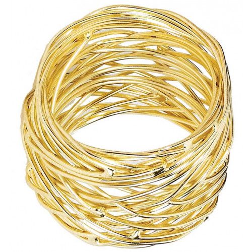 Bodrum Tara Gold Napkin Rings, Set of 4 | Gracious Style