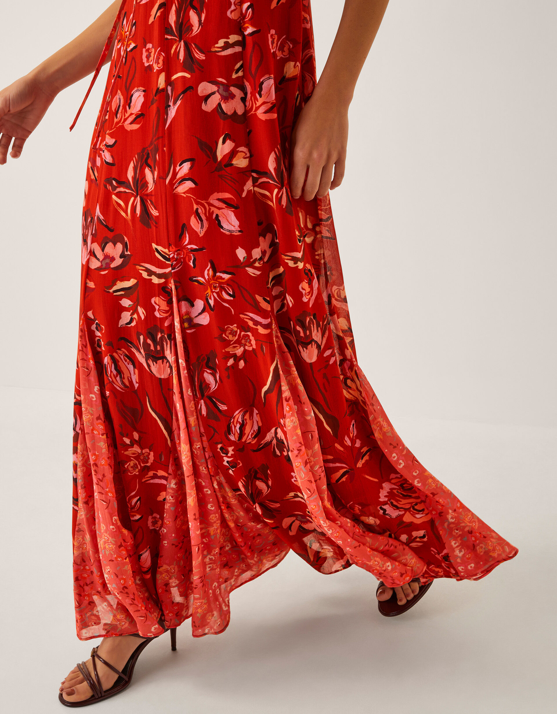 Tallie Floral Cape Maxi Dress Orange | Monsoon (UK)