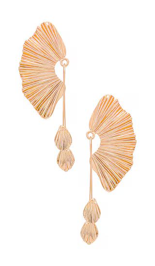x REVOLVE Fan Drop Earrings in Gold | Revolve Clothing (Global)