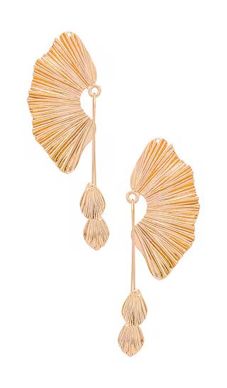 x REVOLVE Fan Drop Earrings in Gold | Revolve Clothing (Global)