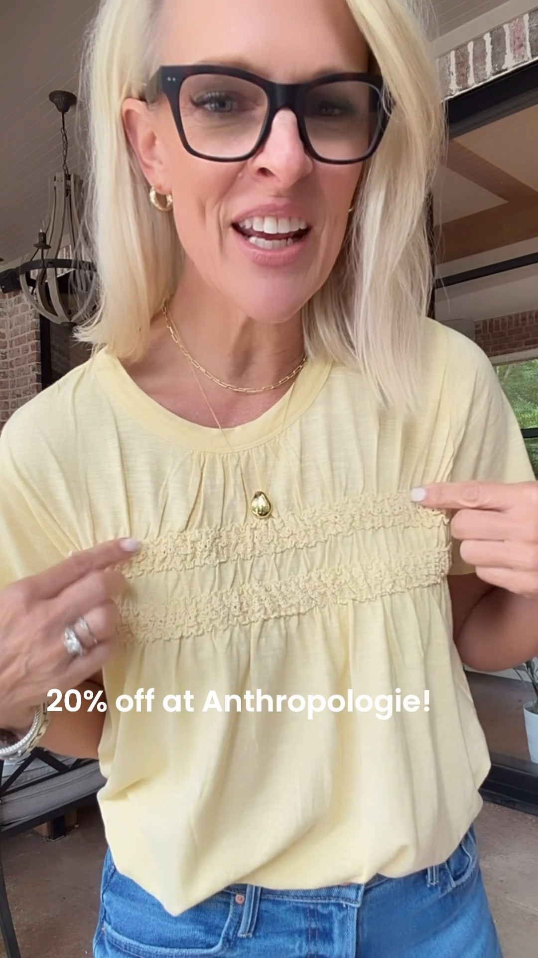 Cute spring, and summer tops.

Use code CINDY20 for 20% offset wide at Anthropologie, orders over $100

Fit 
Yellow tee - small
Peach tee - XS
denim TTS 

@Anthropologie ￼￼

#LTKSaleAlert #LTKOver40 #LTKgrwm