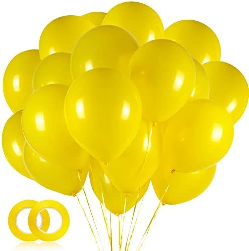 100pcs Yellow Balloons, 12 inch Yellow Latex Party Balloons Helium Quality for Party Decoration L... | Amazon (US)