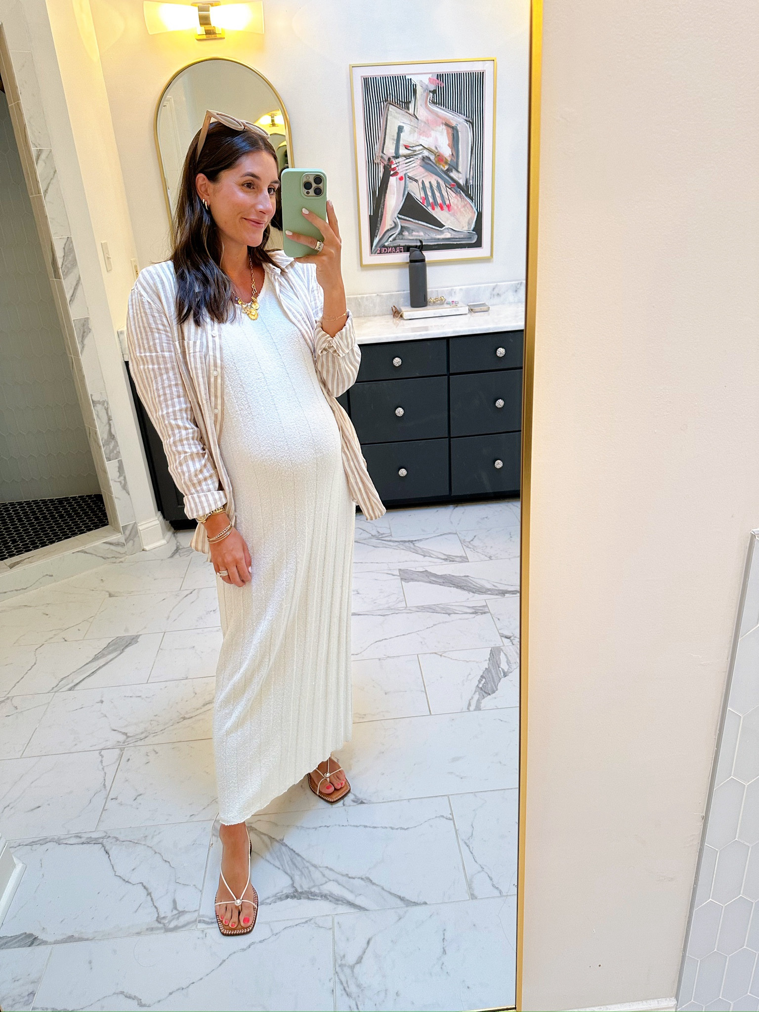 This bump friendly amazon dress is perfect for summer and on sale! Wearing a size S in the top and dress and sized up 1/2 size in the shoes! 

#LTKSeasonal #LTKStyleTip