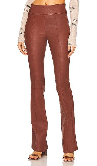 Helmut Lang Leather Bootcut Pant in Brown. - size 8 (also in 0, 2, 4) | Revolve Clothing (Global)