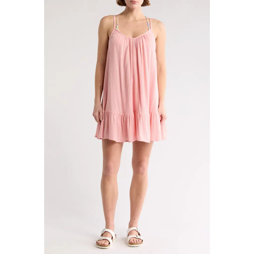 Billabong Beach Vibes Cover-Up Dress in Light Sorbet at Nordstrom Rack, Size Medium | Nordstrom Rack