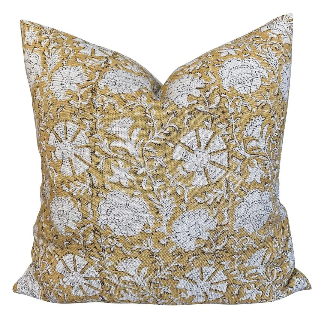 Designer Nisa in Mustard Pillow Cover - Etsy | Etsy (US)