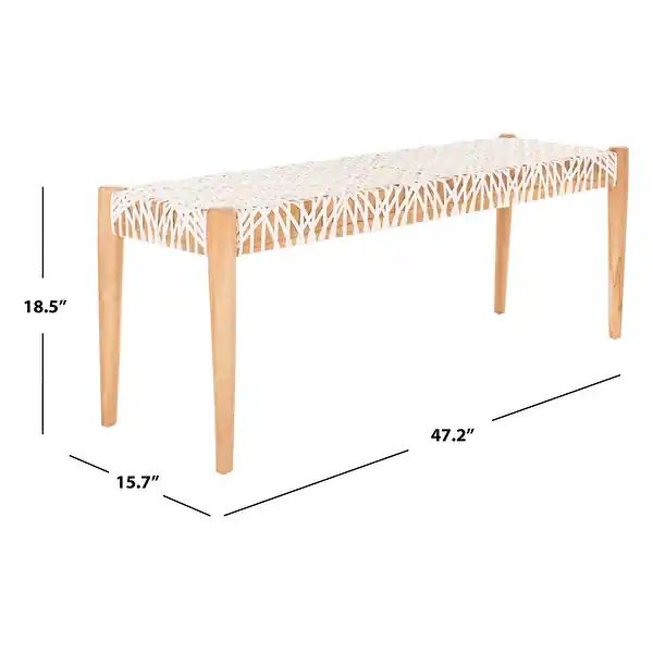 SAFAVIEH Bandelier Wood and Leather Bench. - 47" W x 16" D x 19" H - On Sale - Overstock - 211854... | Bed Bath & Beyond