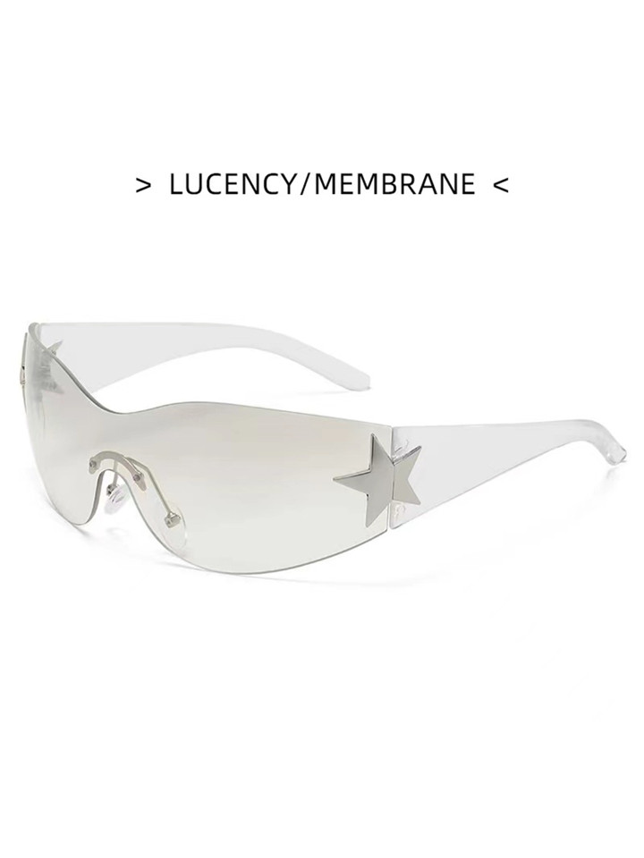 Wrap Around Star Decor Rimless Sunglasses | SHEIN