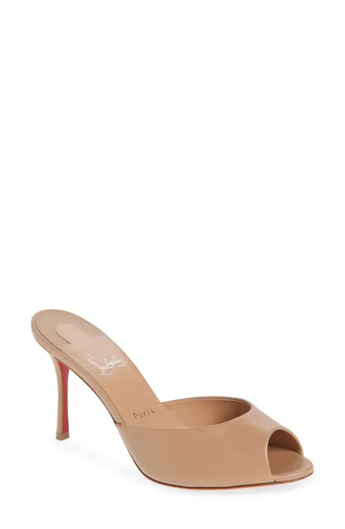 Christian Louboutin Me Dolly Peep Toe Slide Sandal in Blush/Blush at Nordstrom, Size 8Us | Nordstrom