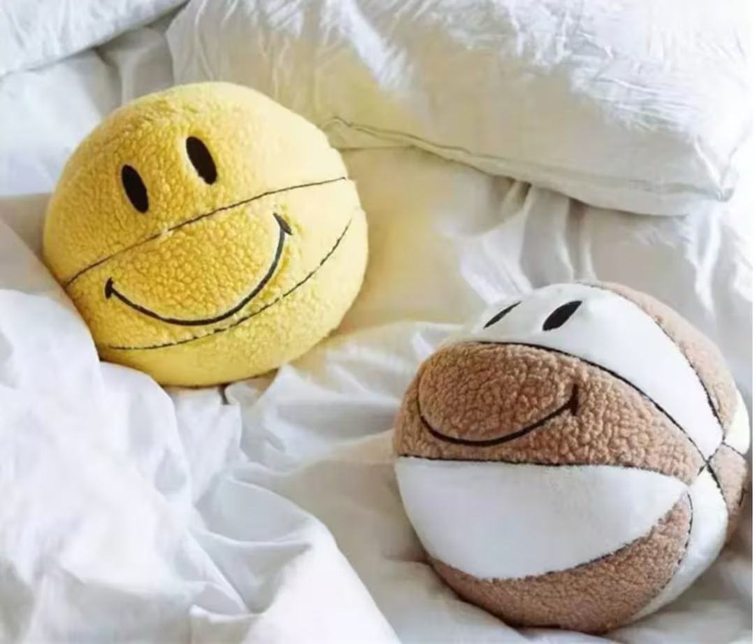 Smiley Basketball Plush Toy,Ball Pillow, Unique Pillow, trendy, Comfy, Round Pillow, Decorative P... | Etsy (US)