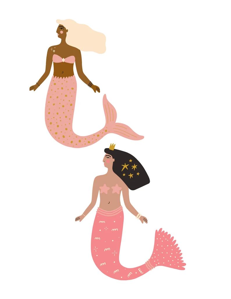 Mermaid Cake Toppers, Mermaid paper Dolls | Etsy (CAD)