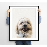 Personalized Pet Portrait Watercolor Painted, Dog Lover Gift, Hand Painted From Your Photo, Custom A | Etsy (US)