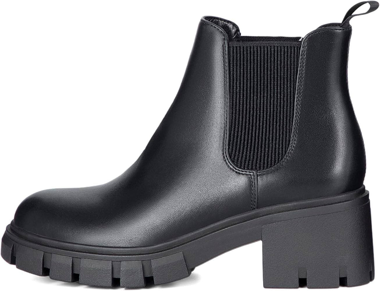 Rihero Women's Chelsea Ankle Boots Fashion Slip On Lug Sole Chunky Heel Booties | Amazon (US)