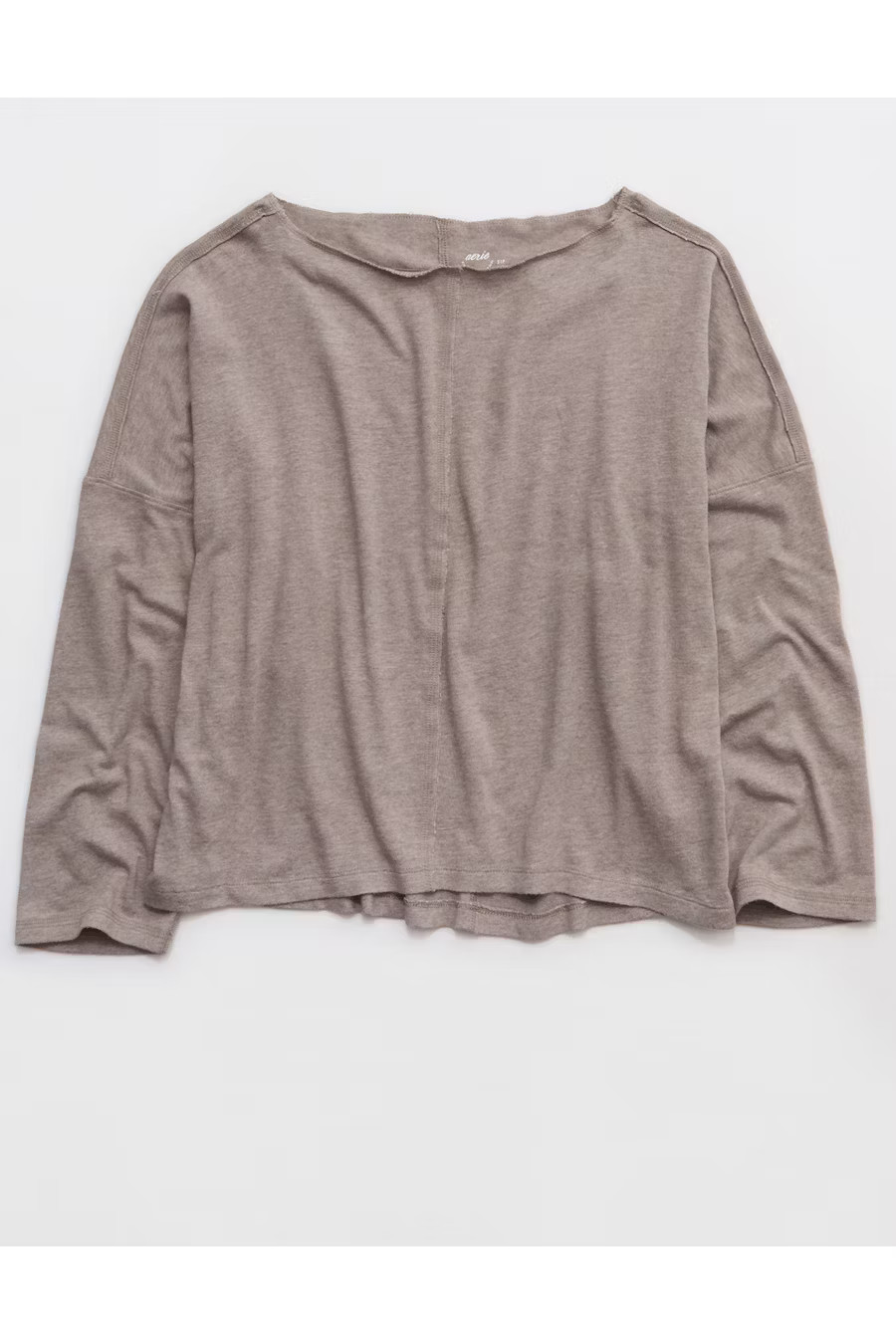 Aerie Happy Snit Off-The-Shoulder T-Shirt Women's Heathered Taupe S | Aerie
