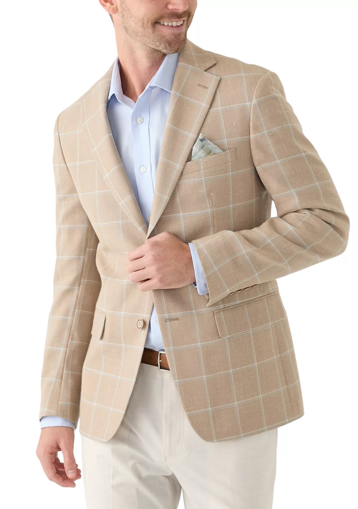 TalliaMen's Tan Windowpane Suit Jacket | Belk