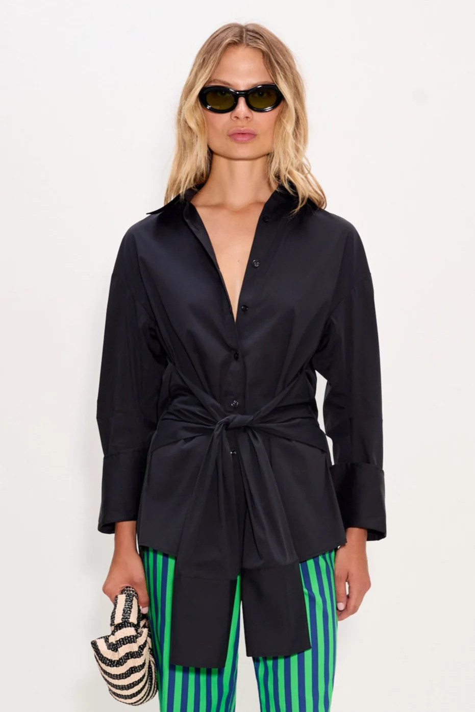 Inna Poplin Top in Black | Simon Miller