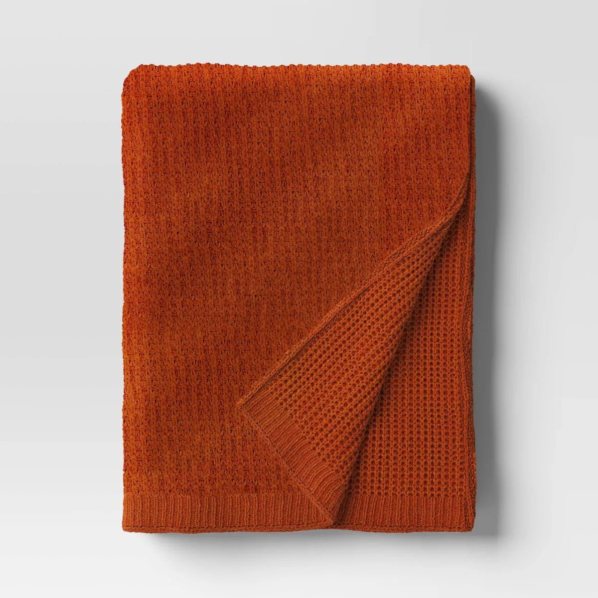 Oversized Chenille Knit Throw Blanket Orange - Threshold™ | Target