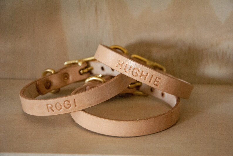 Minimalist Personalized Leather Dog Collar  Personalized - Etsy | Etsy (US)