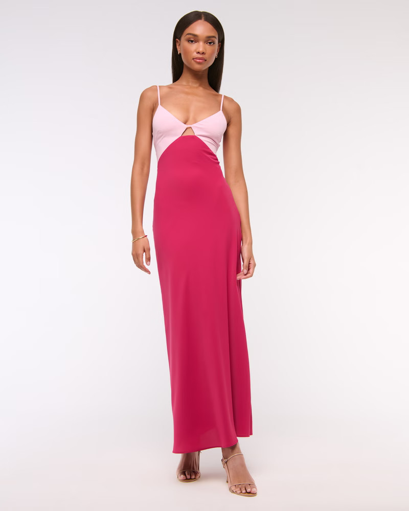 The A&F Julia Slip Cutout Maxi Dress | Abercrombie & Fitch (US)