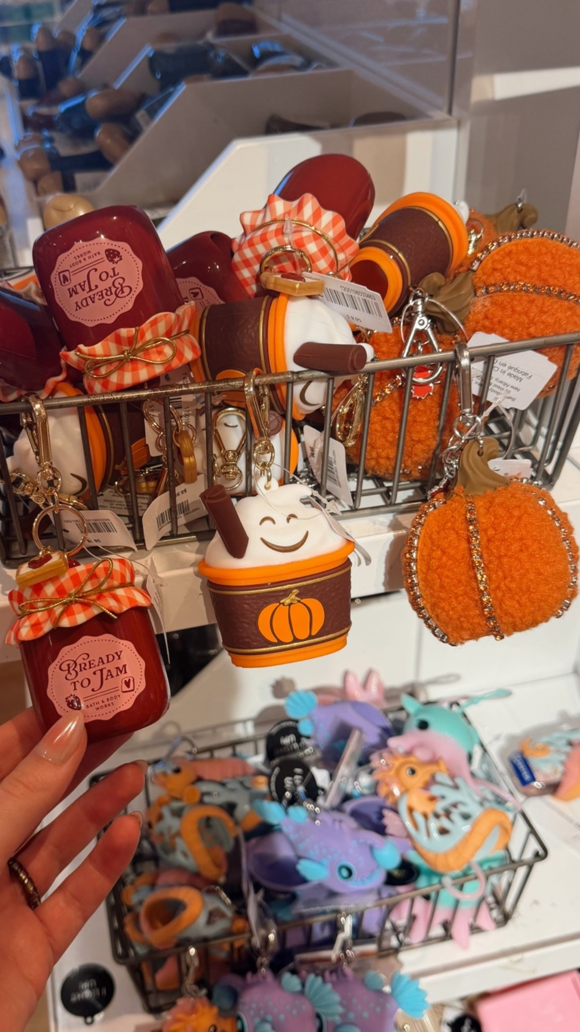 New fall hand sanitizer bag charm cases at bath and body works 🎃