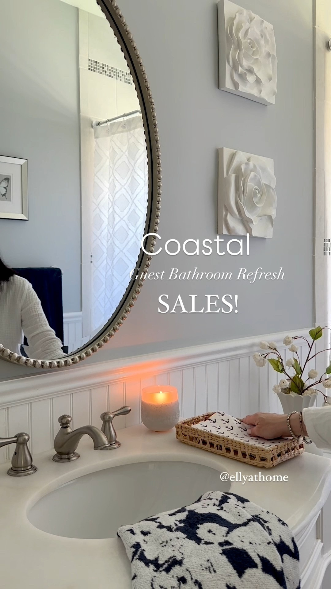 Coastal styling bathroom sales and accessories. Shop towels on sale, rattan bathroom accessories, marble tray, bud vase vanities, wall decor +more. Macy’s, Amazon home, Target, Ballard Designs, Wayfair, Pottery Barn 

#LTKHome #LTKSaleAlert
