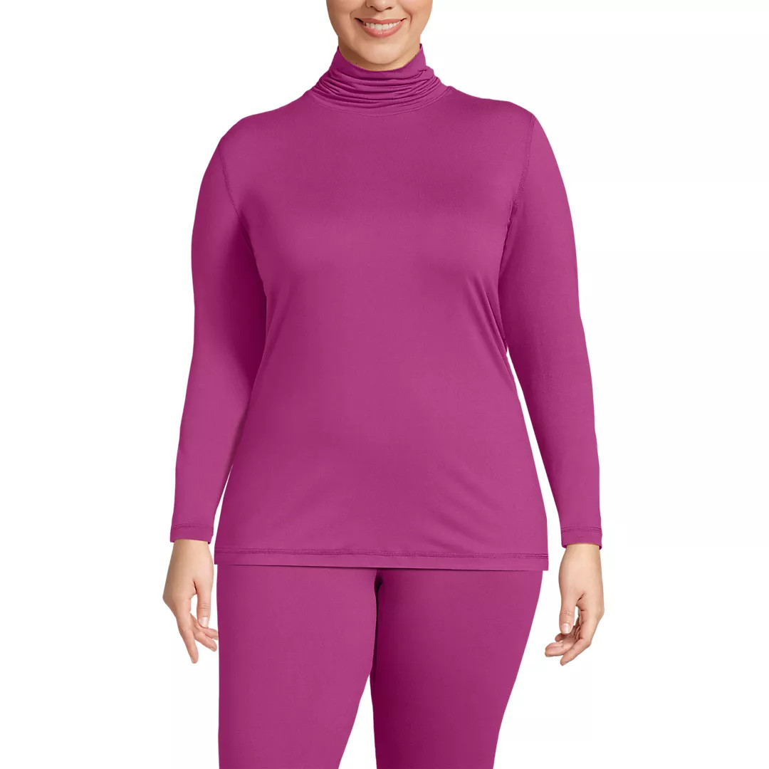 Women's Plus Size Baselayer Cozy Thermaskin Turtleneck Top | Lands' End (US)