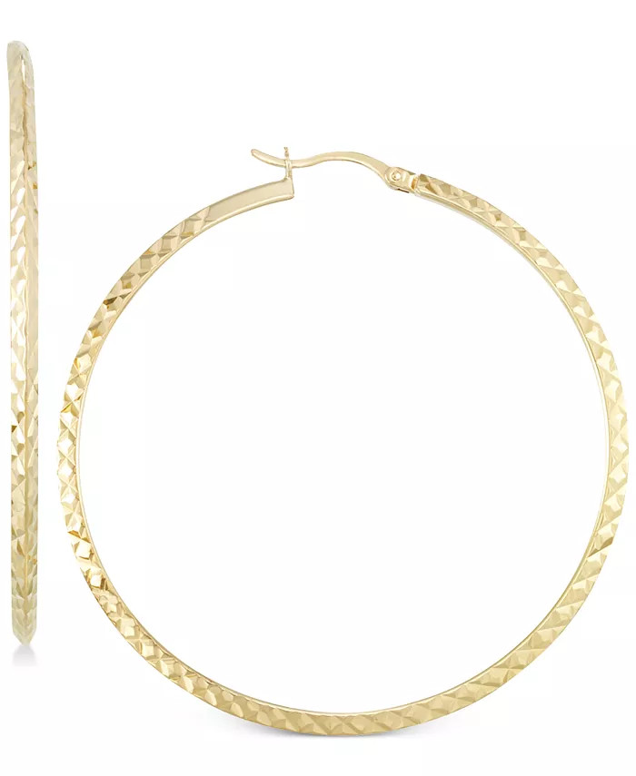 Twisted Hoop Earrings in 14k Gold Over Silver or 14K White Gold Over Silver | Macys (US)