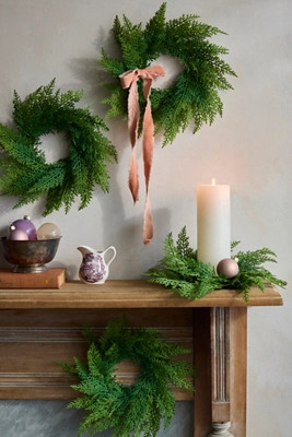 Mini Faux Cedar Wreaths, Set of 4 | Anthropologie (US)
