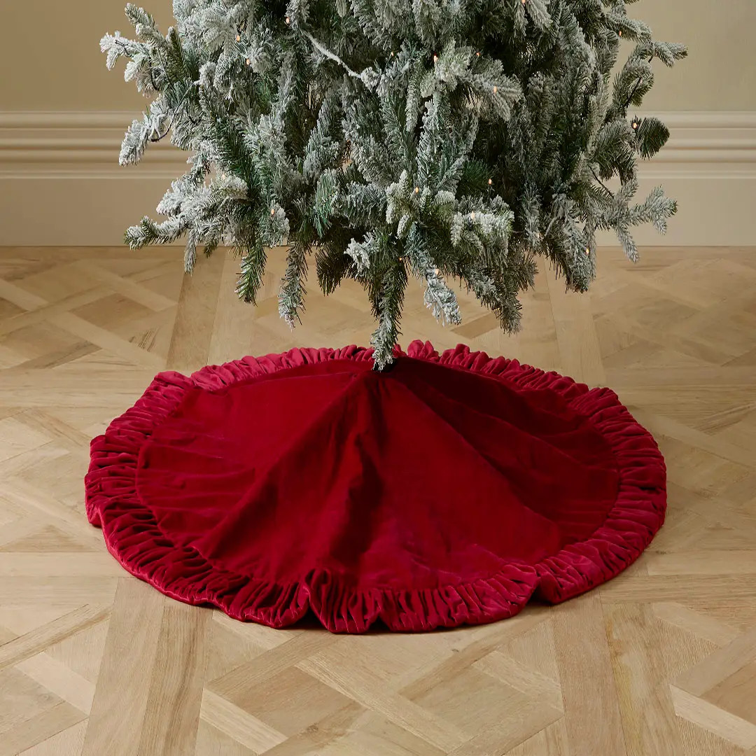 Velvet Ruching Tree Skirt | Bed Bath N' Table