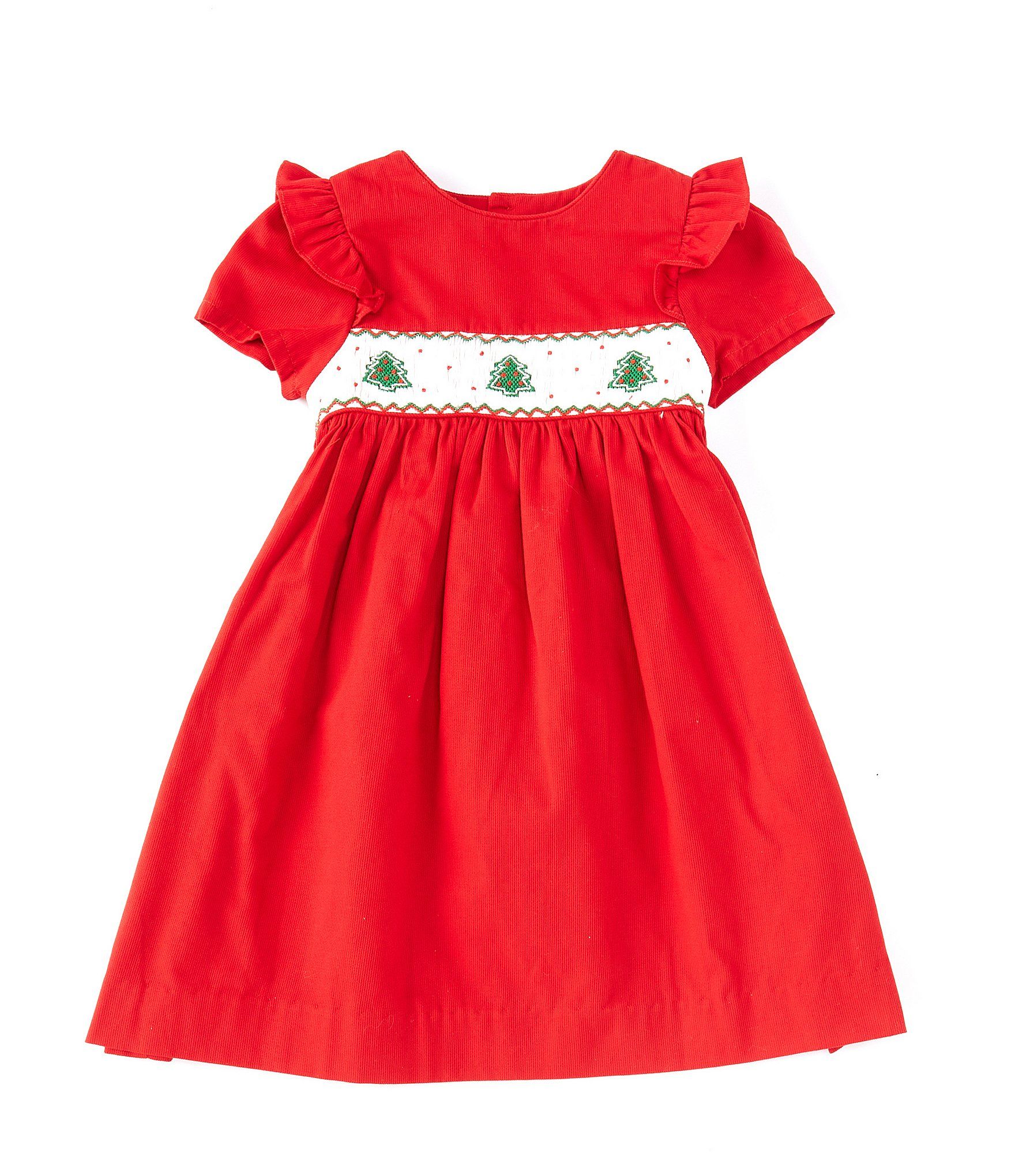 Little Girls 2T-6X Velvet Dress With Scallop | Dillard's