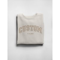 Custom Embroidered Varsity Crewneck - Embroidery Crewneck- Letters Personalized Sweatshirt | Etsy (US)