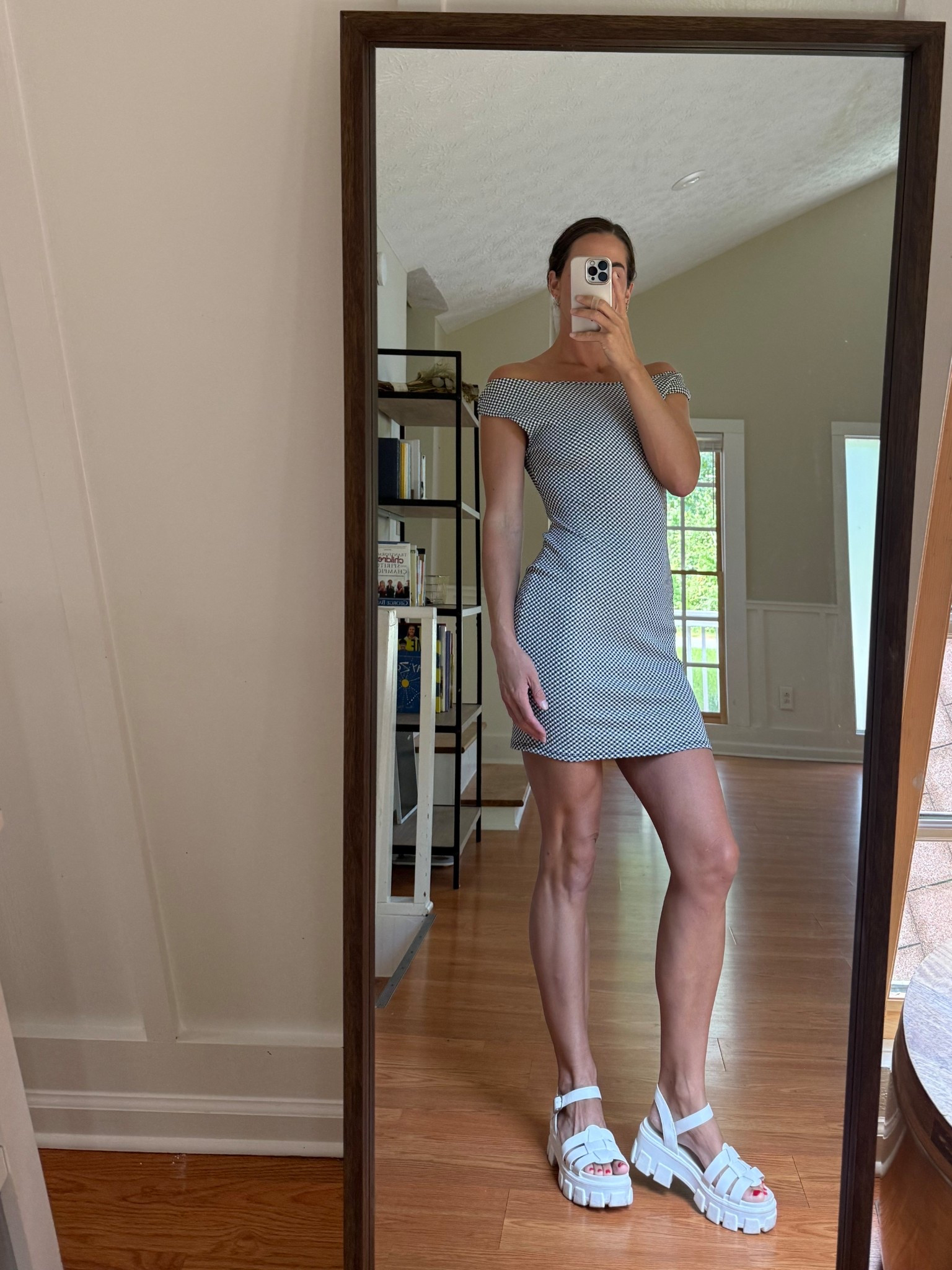 Black checkered mini dress- also comes in pink 🖤🤍🩷 

#LTKFindsUnder50 #LTKWedding #LTKShoeCrush