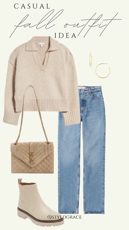 Casual fall outfit

Top: Nordstrom 
Pants: A&F
Bag: YSL
Shoes: Steve Madden 

Casual fall look, casual fall style, fall inspo, neutral fall outfit, neutral sweater outfit, mom style, casual mom outfit, mom jeans outfit, beige sweater outfit 

#LTKfindsunder100