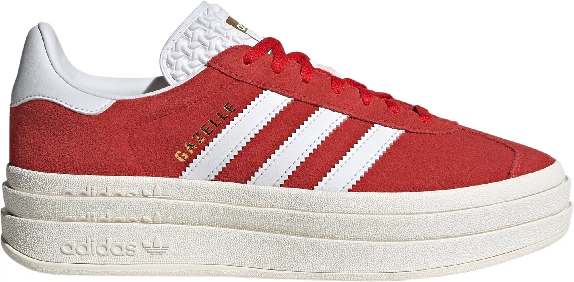 adidas Originals Women's Gazelle Bold Shoes, Size 6, Red/White/Gold | Back to School | Dick's Sporting Goods