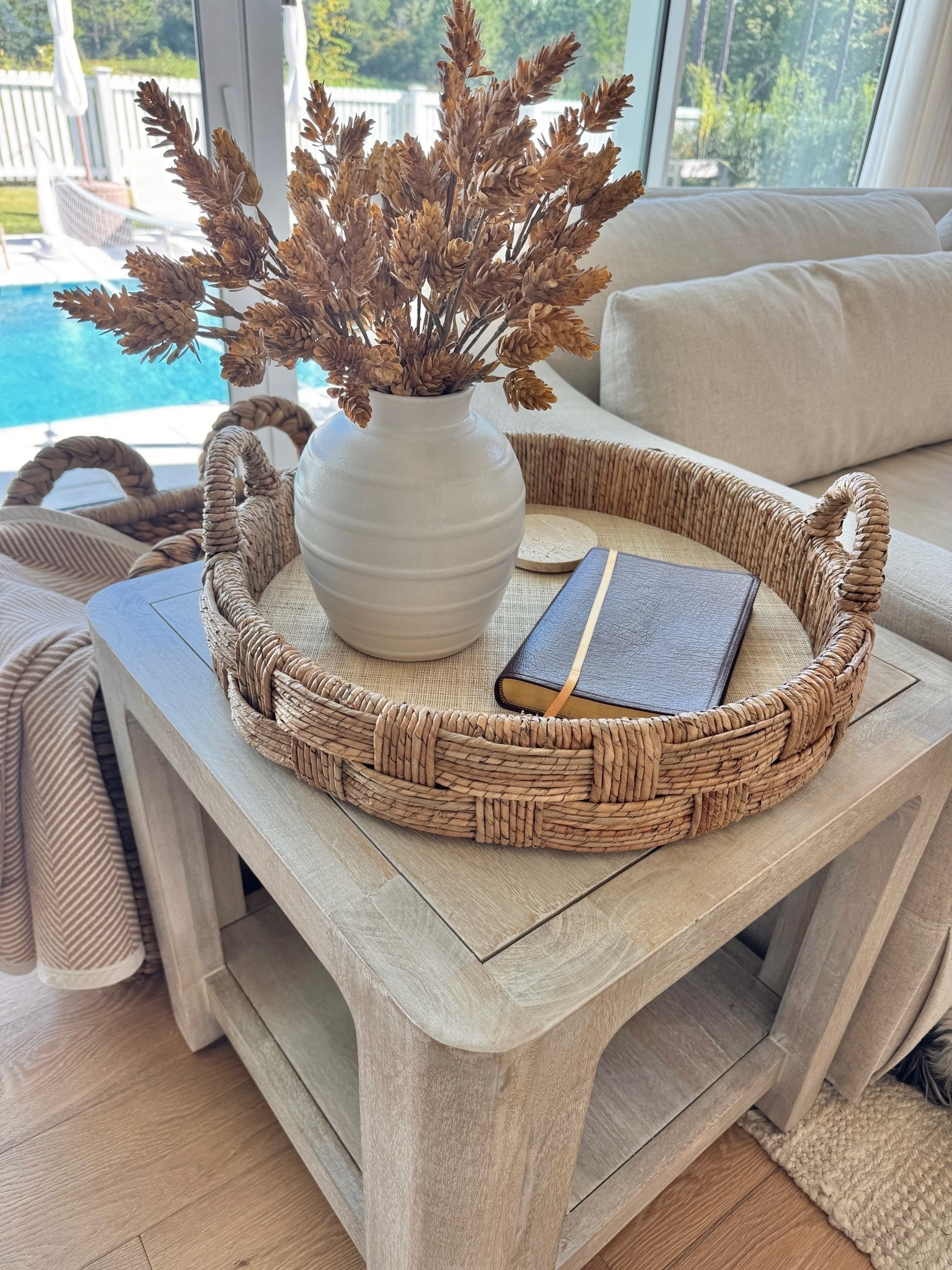 Side table. Living room.  Tray is on sale!

#LTKSeasonal #LTKHome