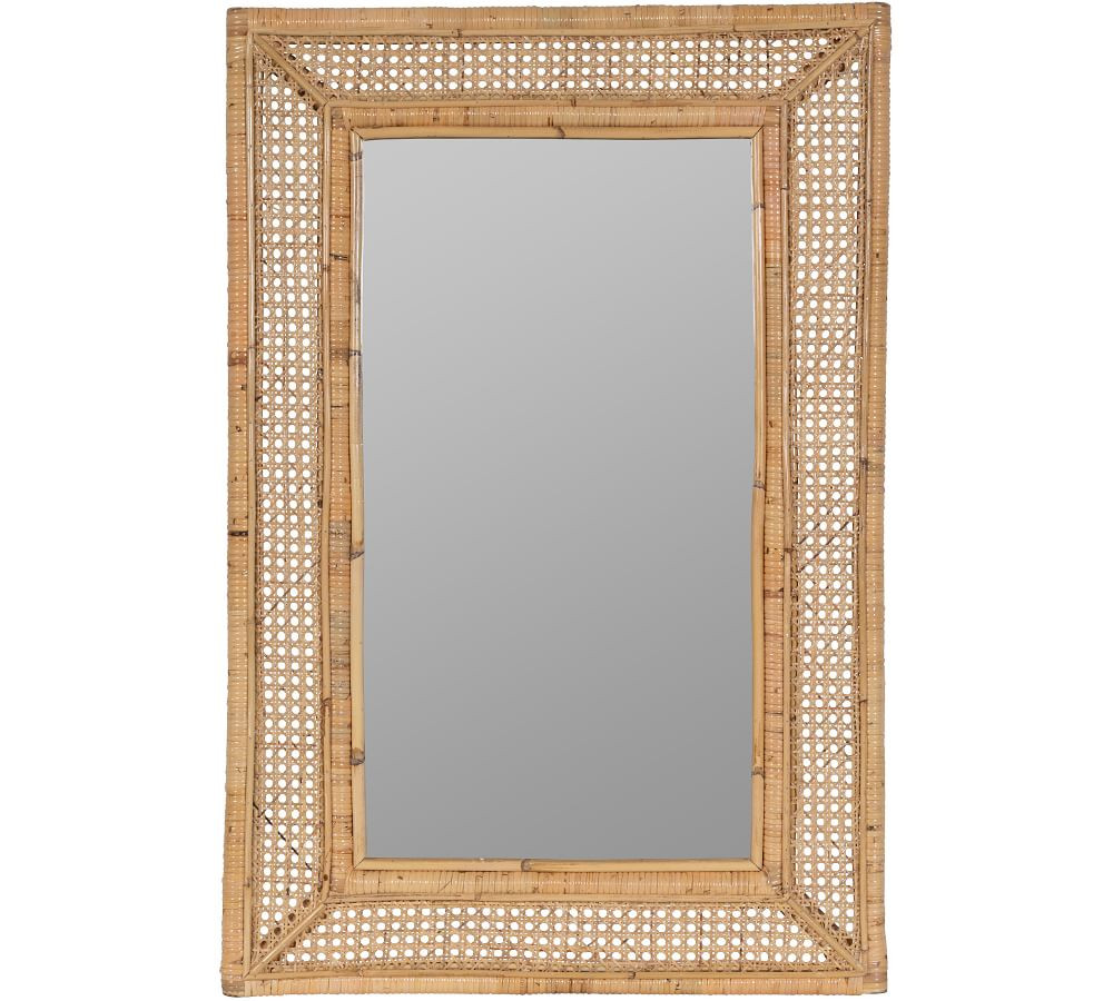 Ash Rattan Wall Mirror, 24" X 36" | Pottery Barn (US)