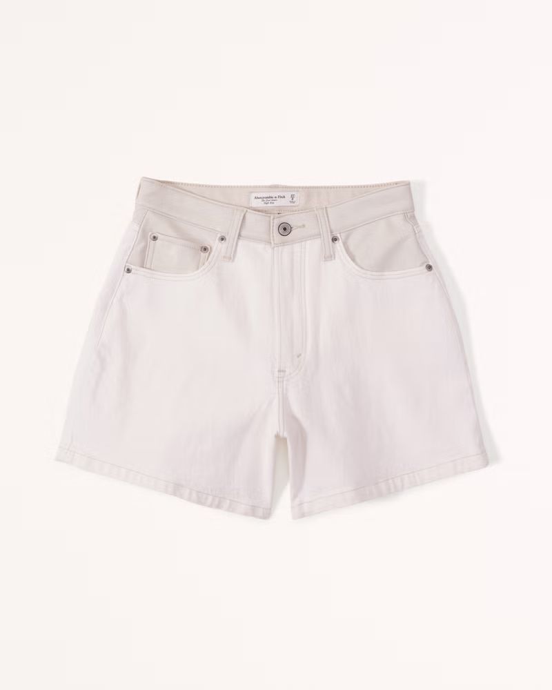 Mixed Fabric Curve Love High Rise Dad Short | Abercrombie & Fitch (US)