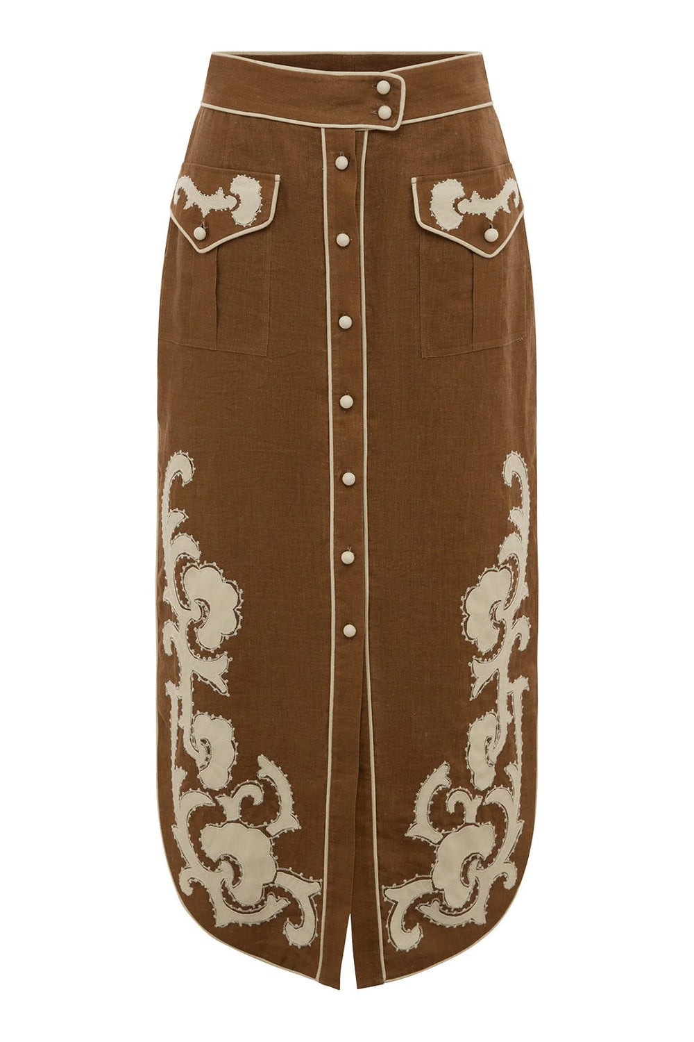 Ruby Applique Skirt - Tobacco | Bette's