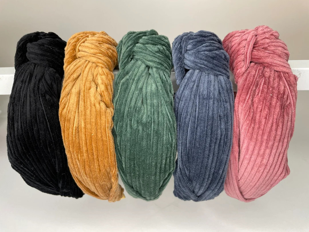 Corduroy Knotted Headband for Women and Children Cotton Corduroy Fall Accessory in Soft Colors - ... | Etsy (US)