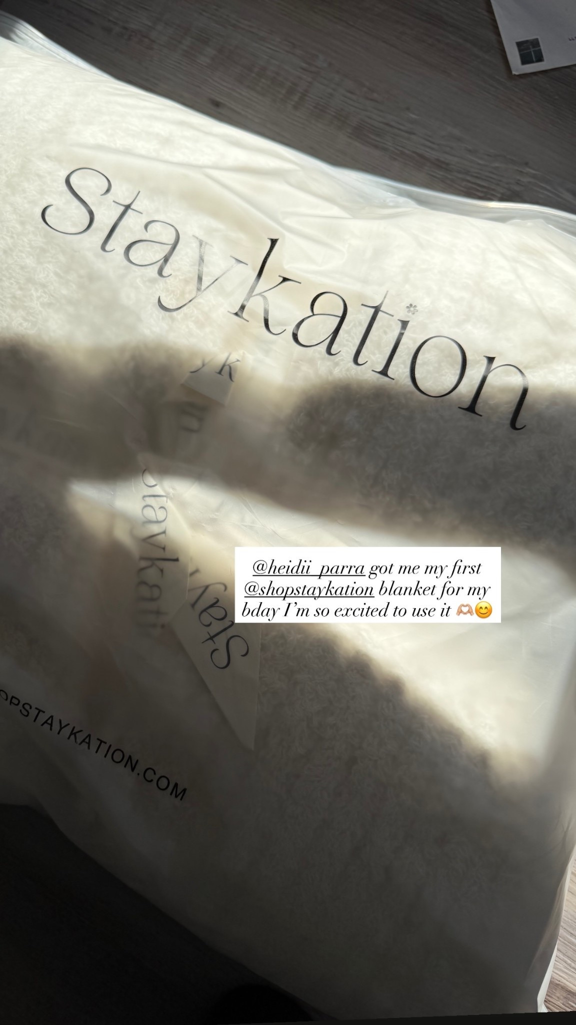 @heidii_parra got me my first @shopstaykation blanket for my bday I’m so excited to use it 🫶🏼😊