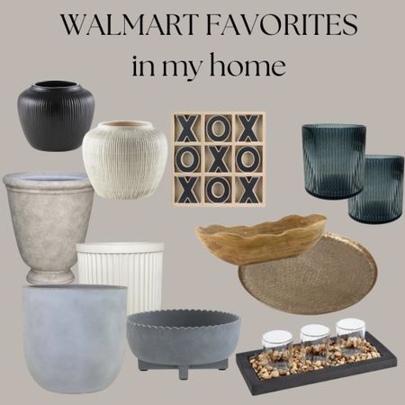 Rounded up my favorite Walmart finds throughout my home! Walmart home decor, living room, bedroom, kitchen, planters, outdoor patio, coffee table decor, kitchen decor 

#LTKhome