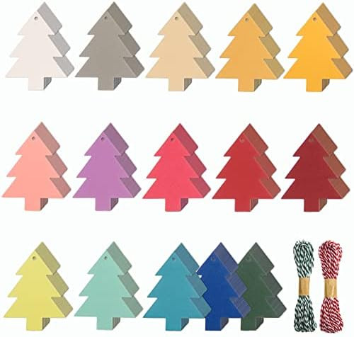300 Pieces Christmas Tree Gift Tags Blank Christmas Tree Shape Gift Labels Multicolor Christmas H... | Amazon (US)