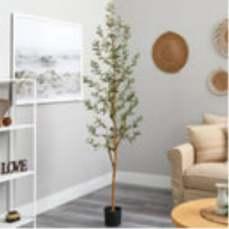 Nearly Natural 6.75' Artificial Olive Potted Tree | Walmart (US)