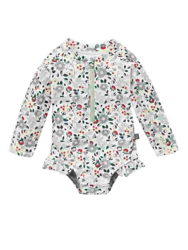 Modern Moments by Gerber Baby and Toddler Girl Peplum Ruffle Rash Guard, Sizes 0/3M - 5T | Walmart (US)