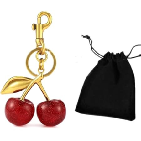 Gold Cherry Cute Cherry Charm for Purses and Bags, Golden, S | Amazon (UK)