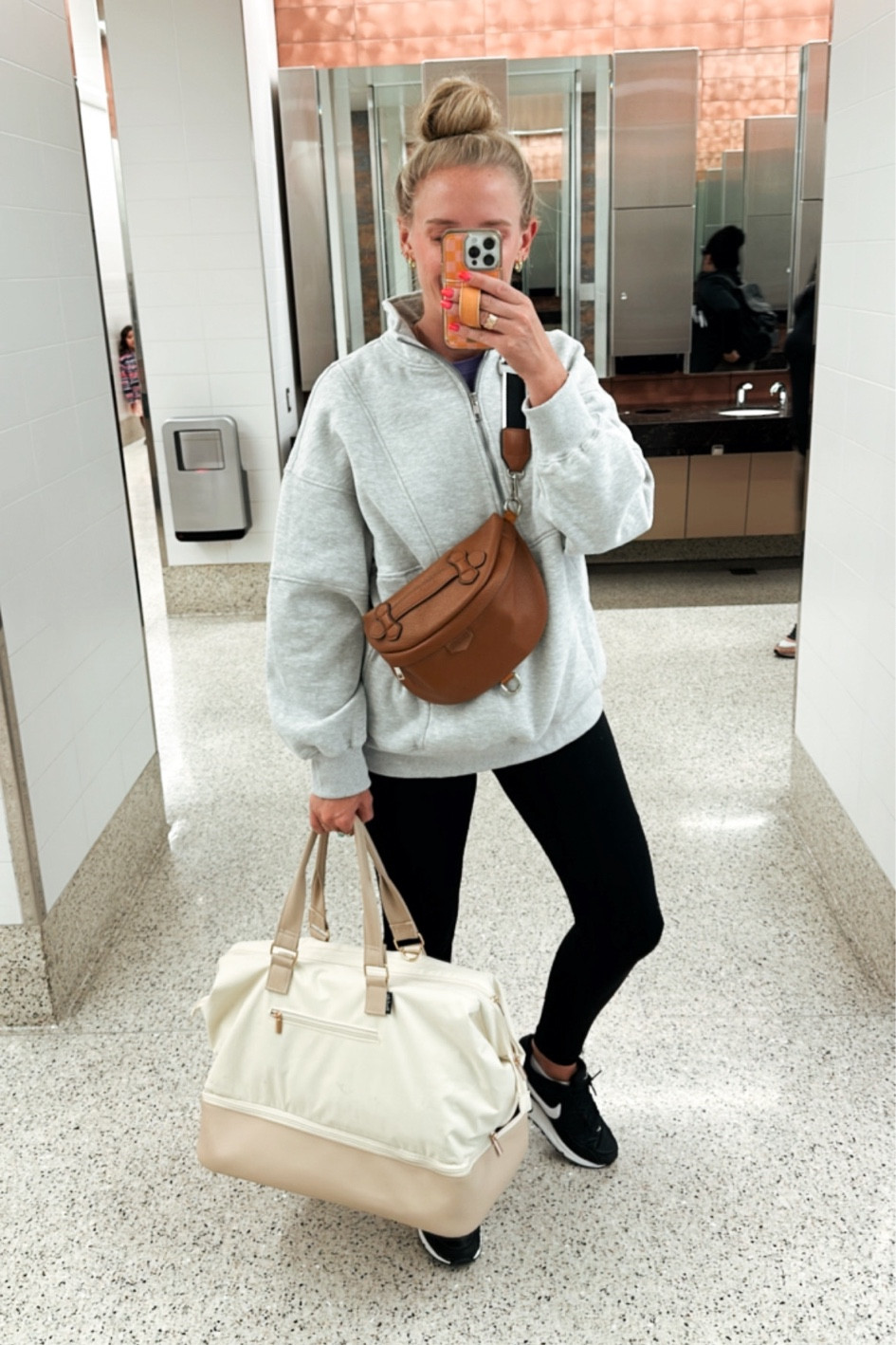 Airport travel day outfit. I’m wearing a size medium pullover, size medium leggings 

#LTKSaleAlert #LTKSeasonal #LTKFindsUnder50