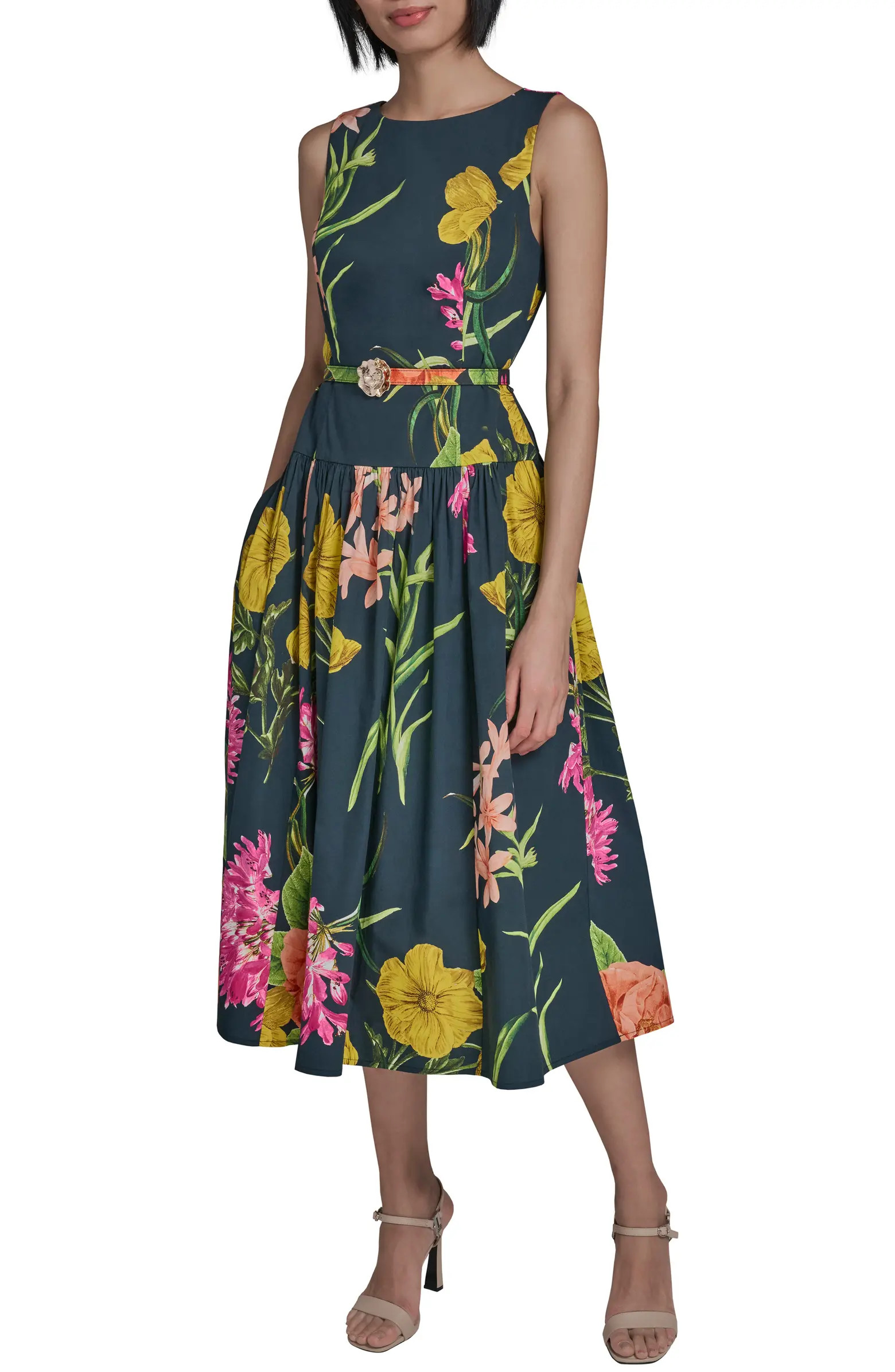 Print Cotton Midi Dress | Nordstrom